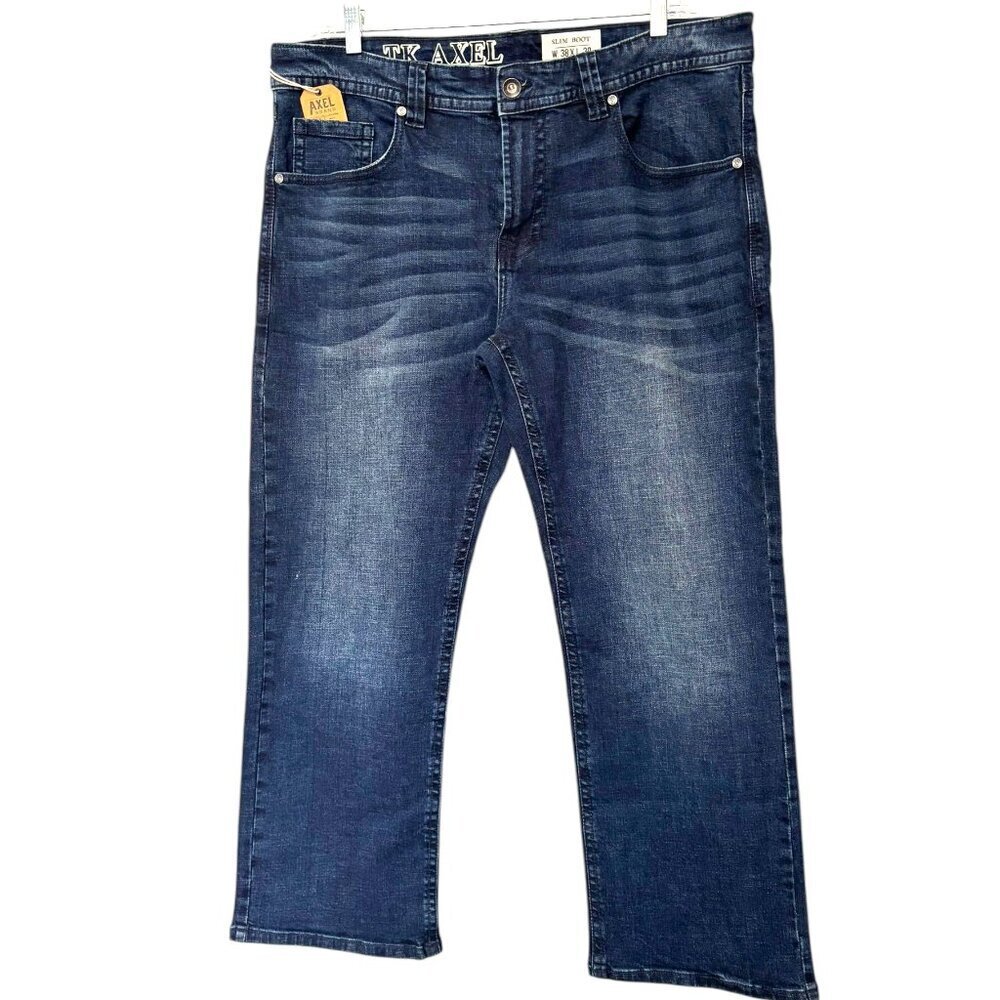 NWT Axel Mens Jeans Slim Boot Cut Stretch 38 x 30 Classic 5 Pocket New